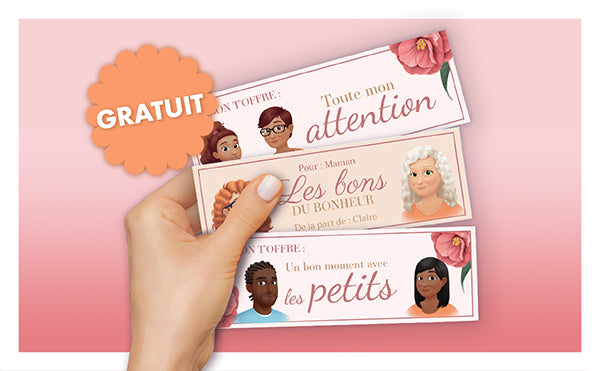 Bons personnalisés gratuits pour Maman