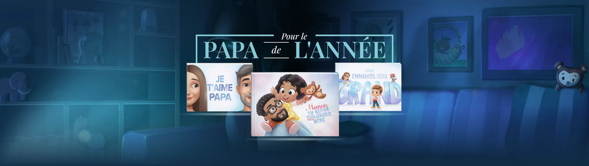 Pour la fête des pères, montrez à Papa à quel point vous l'aimez avec un livre personnalisé où il se retrouvera avec son enfant !