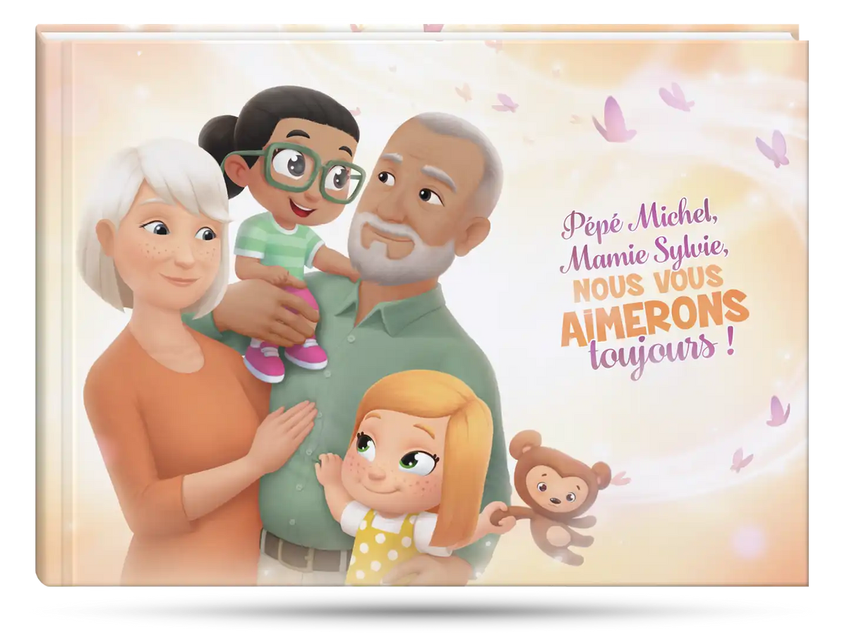 Livre pour grands-parents et deux petits-enfants.