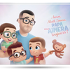 Couverture du meilleur livre personnalisé pour Papa et ses trois enfants.