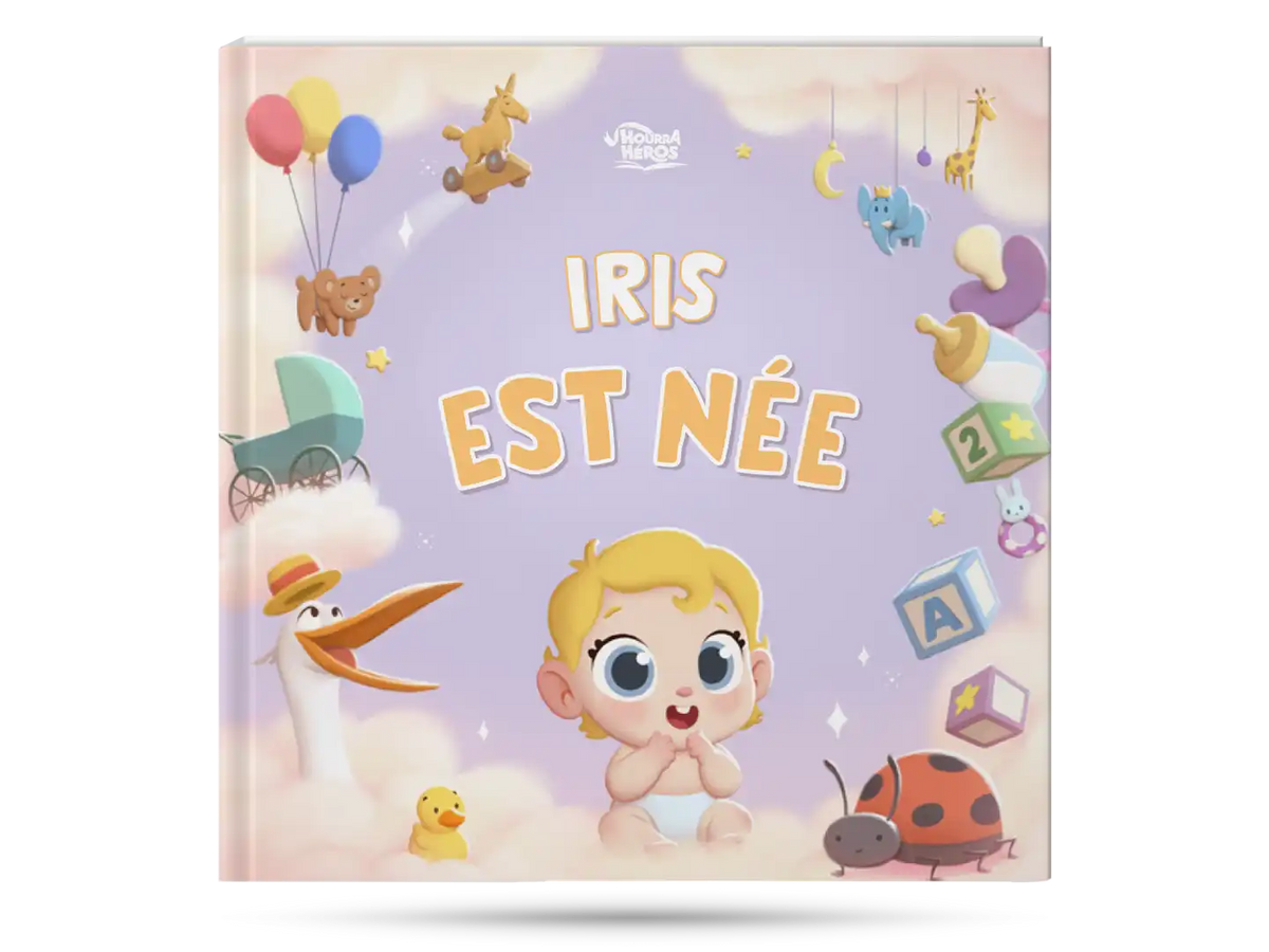 Couverture du livre pour les bébés, le cadeau idéal pour les baby showers ou la naissance d'un enfant.