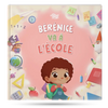 Couverture du livre personnalisé sur la rentrée des classes d'une petite fille. Un livre marquant.