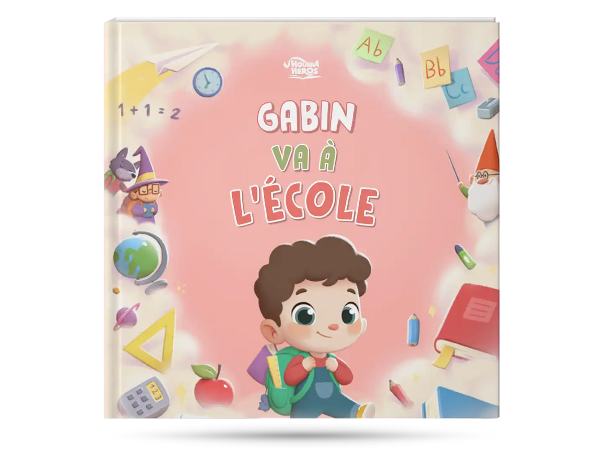 Voici la couverture du meilleur livre personnalisé sur la rentrée. L'école est au centre de cette histoire tendre et amusante.
