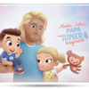 Couverture du livre personnalisé pour Papa et deux enfants, le meilleur cadeau de fête des pères.