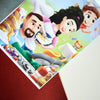 Jolie illustration familiale personnalisée dans le livre The Family.
