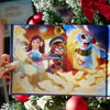 Une illustration vibrante d’un livre de Noël personnalisé.