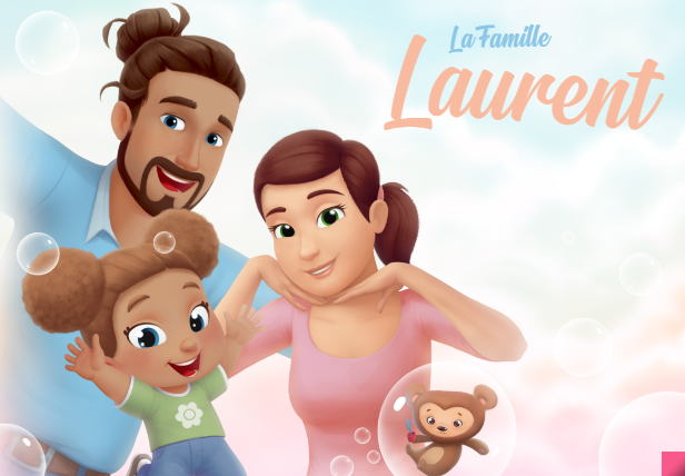 Couverture du livre personnalisé pour les familles "La famille Laurent"